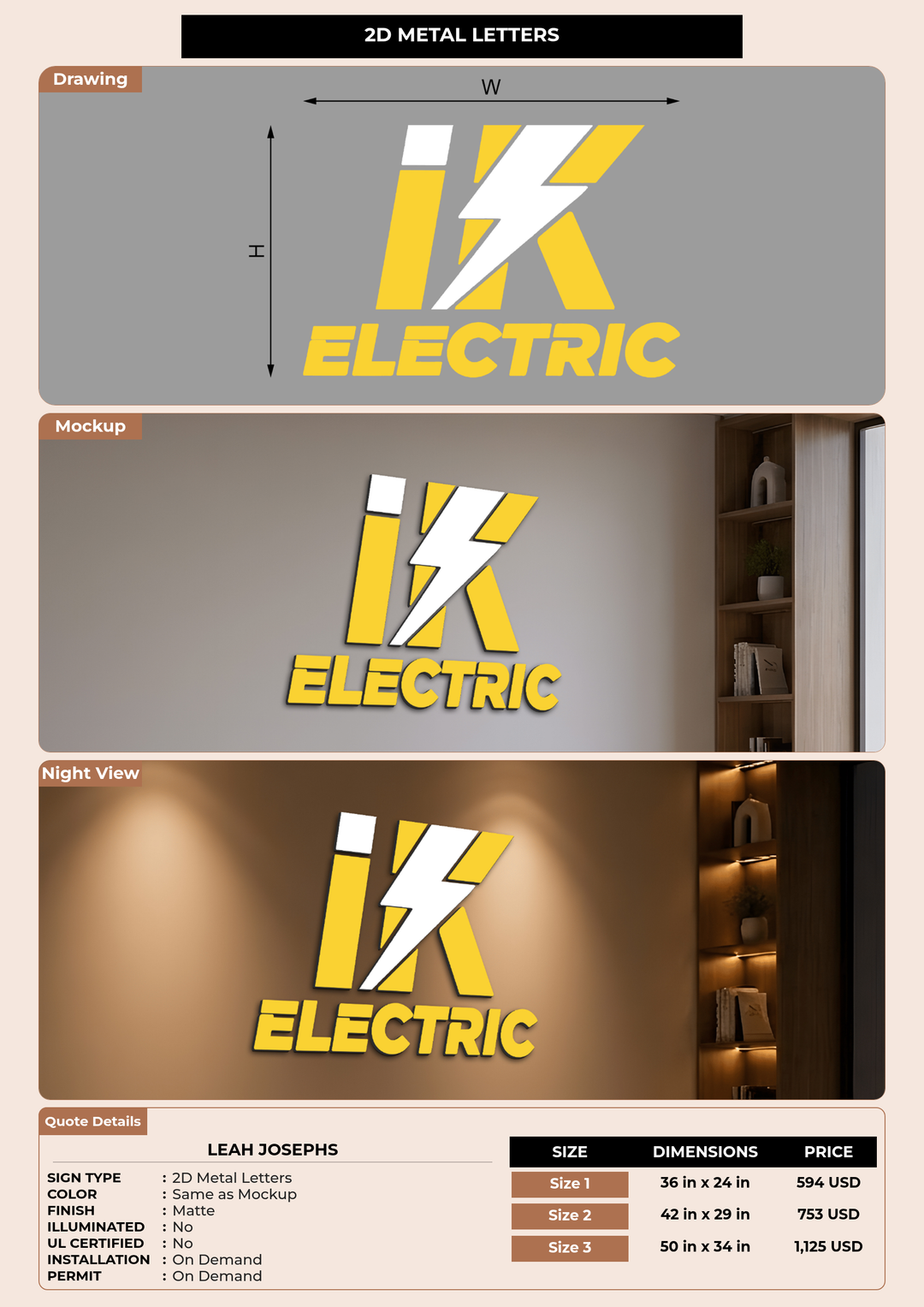 CUSTOM MOCKUP SIGN FOR Leah Josephs