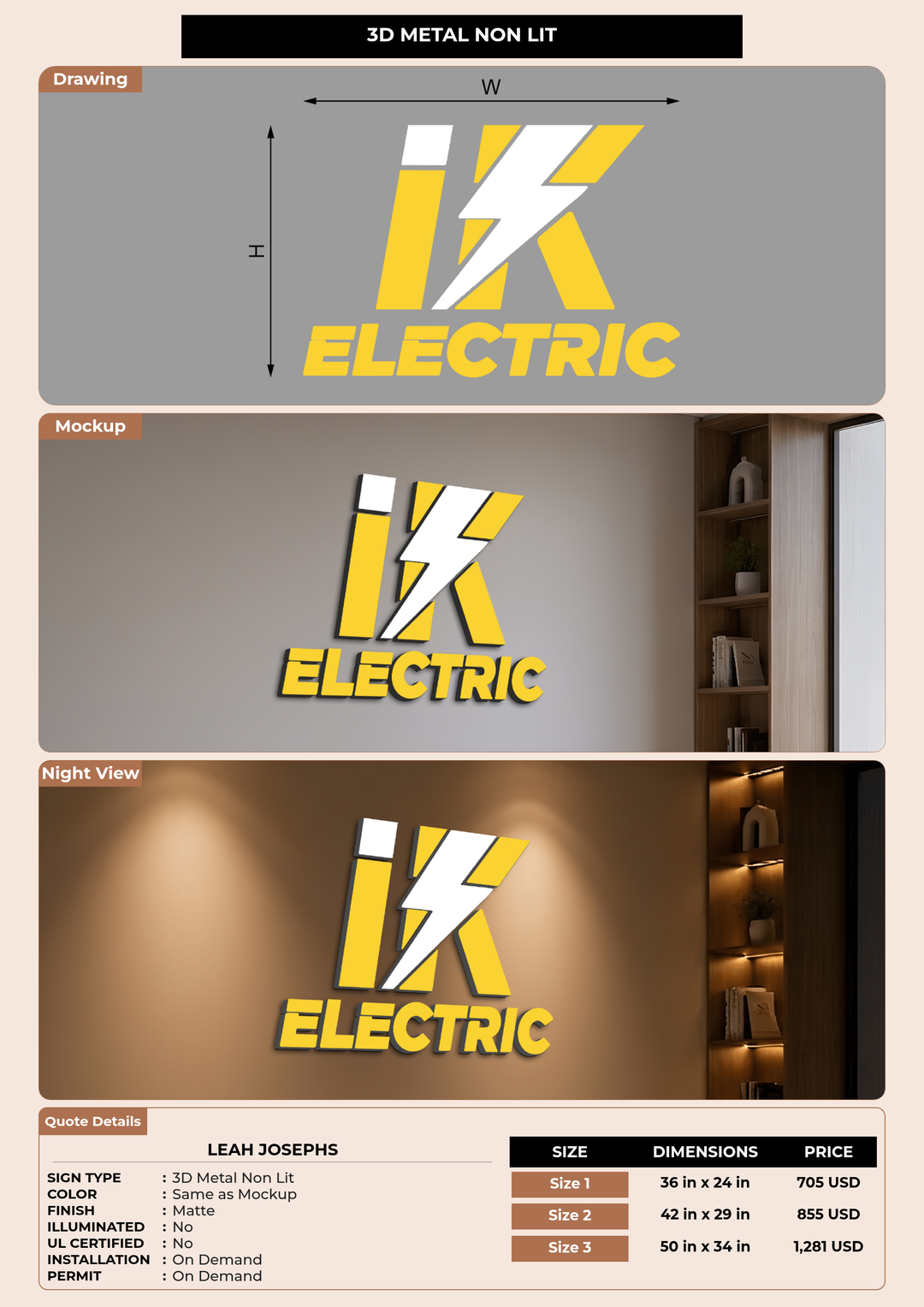 CUSTOM MOCKUP SIGN FOR Leah Josephs