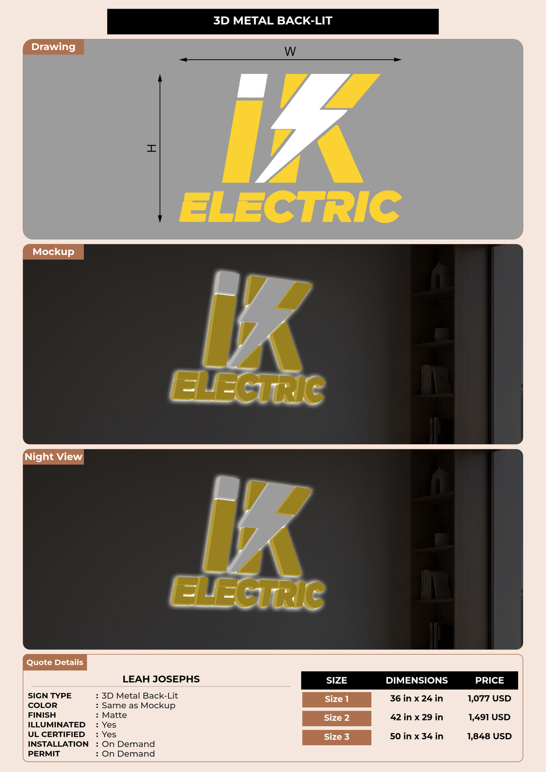 CUSTOM MOCKUP SIGN FOR Leah Josephs
