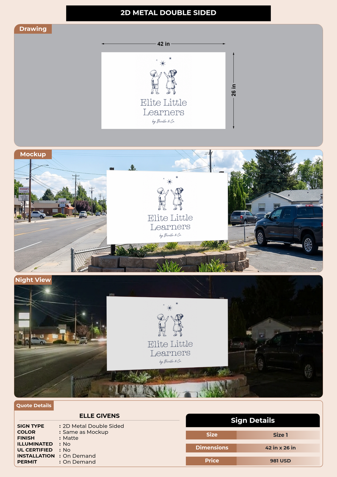 CUSTOM MOCKUP SIGN FOR Elle Givens