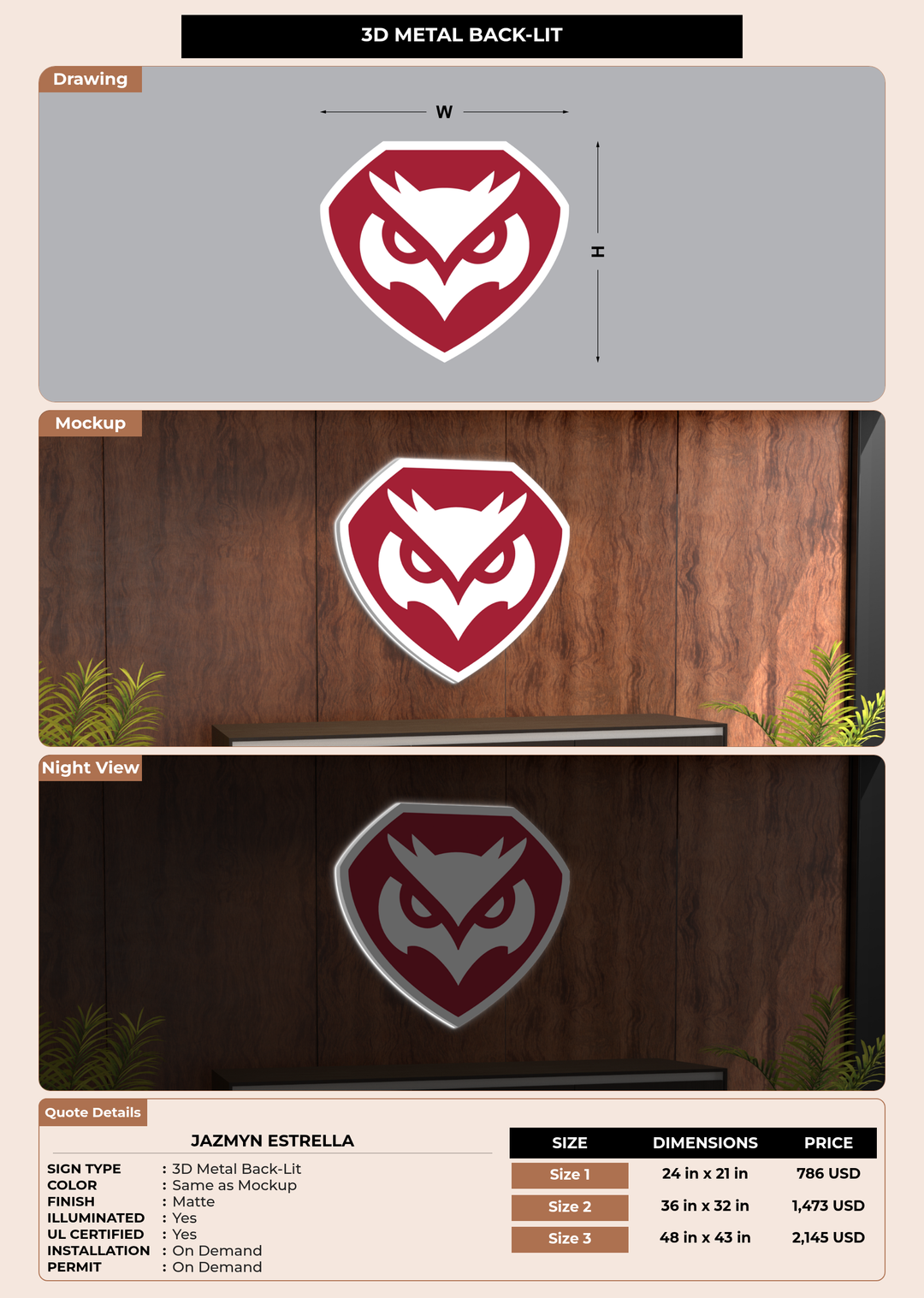CUSTOM MOCKUP SIGN FOR Jazmyn Estrella