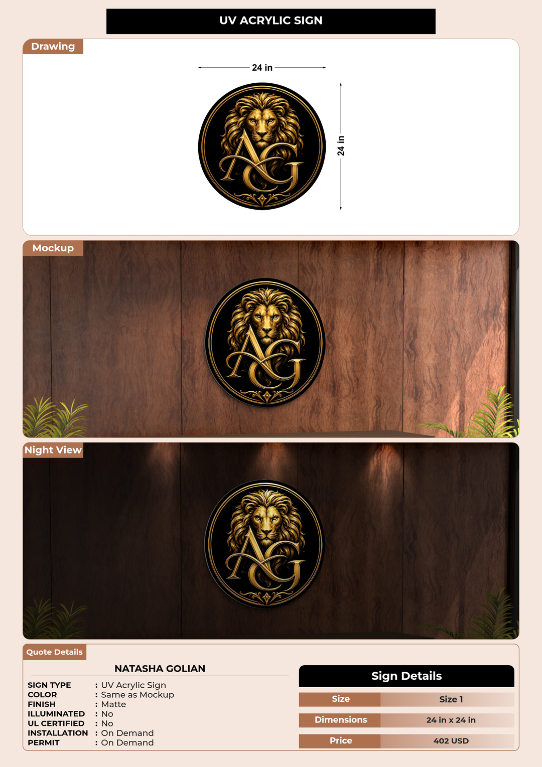 CUSTOM MOCKUP SIGN FOR Natasha Golian