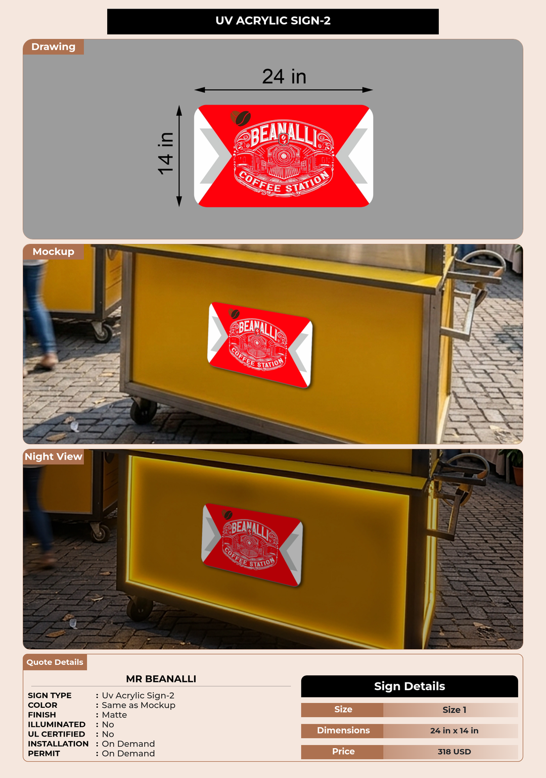 CUSTOM MOCKUP SIGN FOR Mr Beanalli