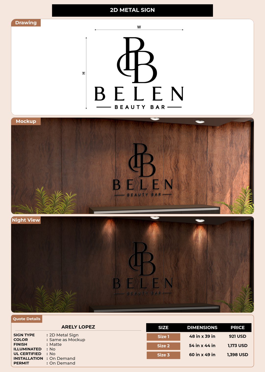 CUSTOM MOCKUP SIGN FOR Arely Lopez