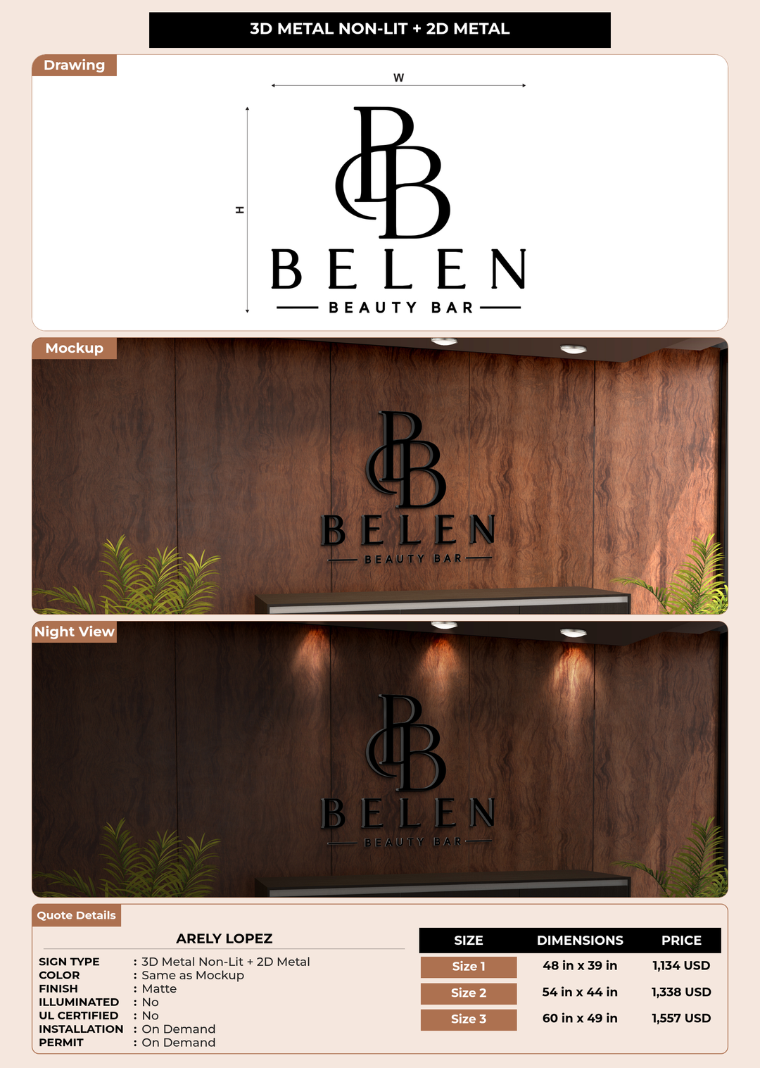 CUSTOM MOCKUP SIGN FOR Arely Lopez