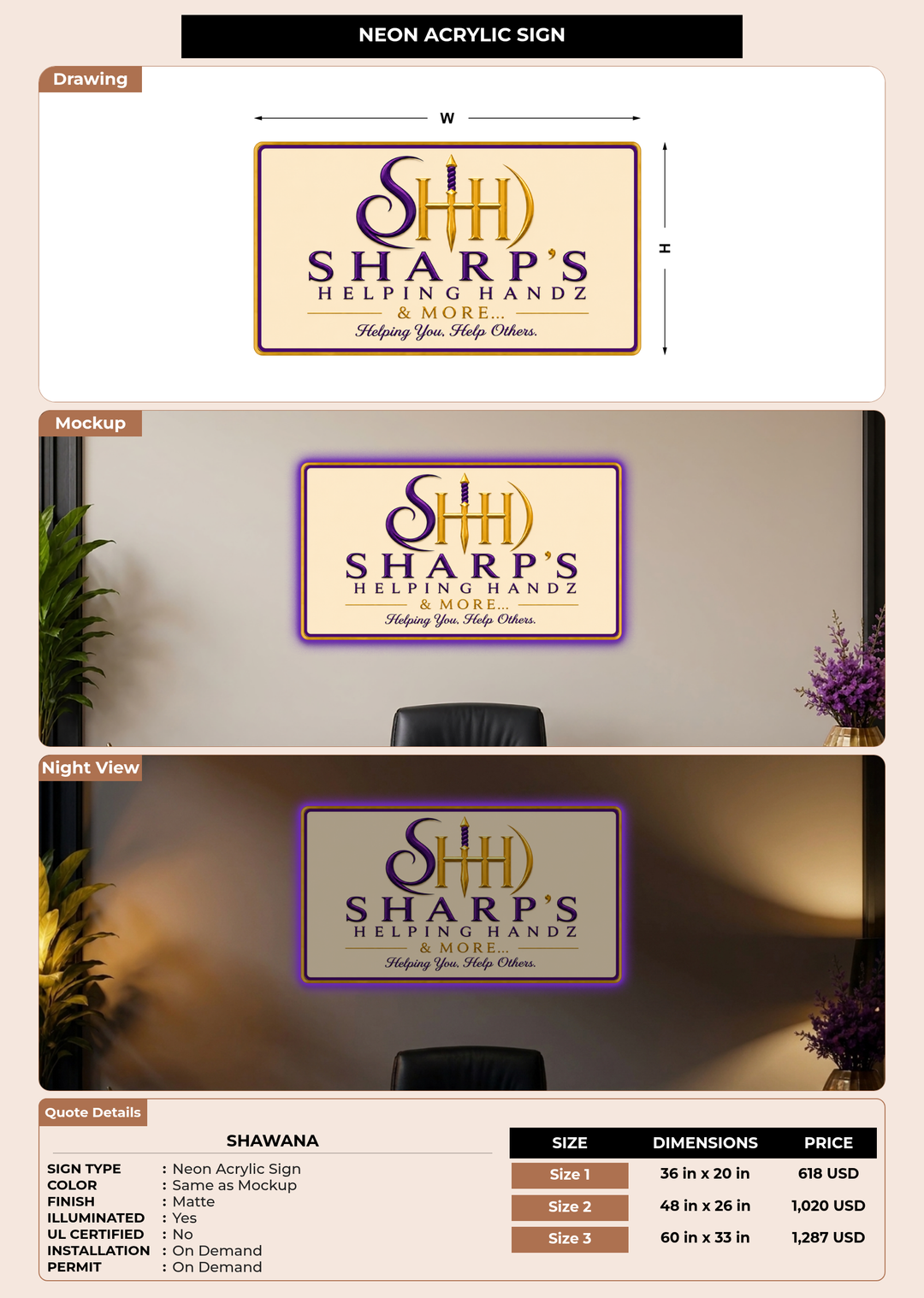 CUSTOM MOCKUP SIGN FOR Shawana