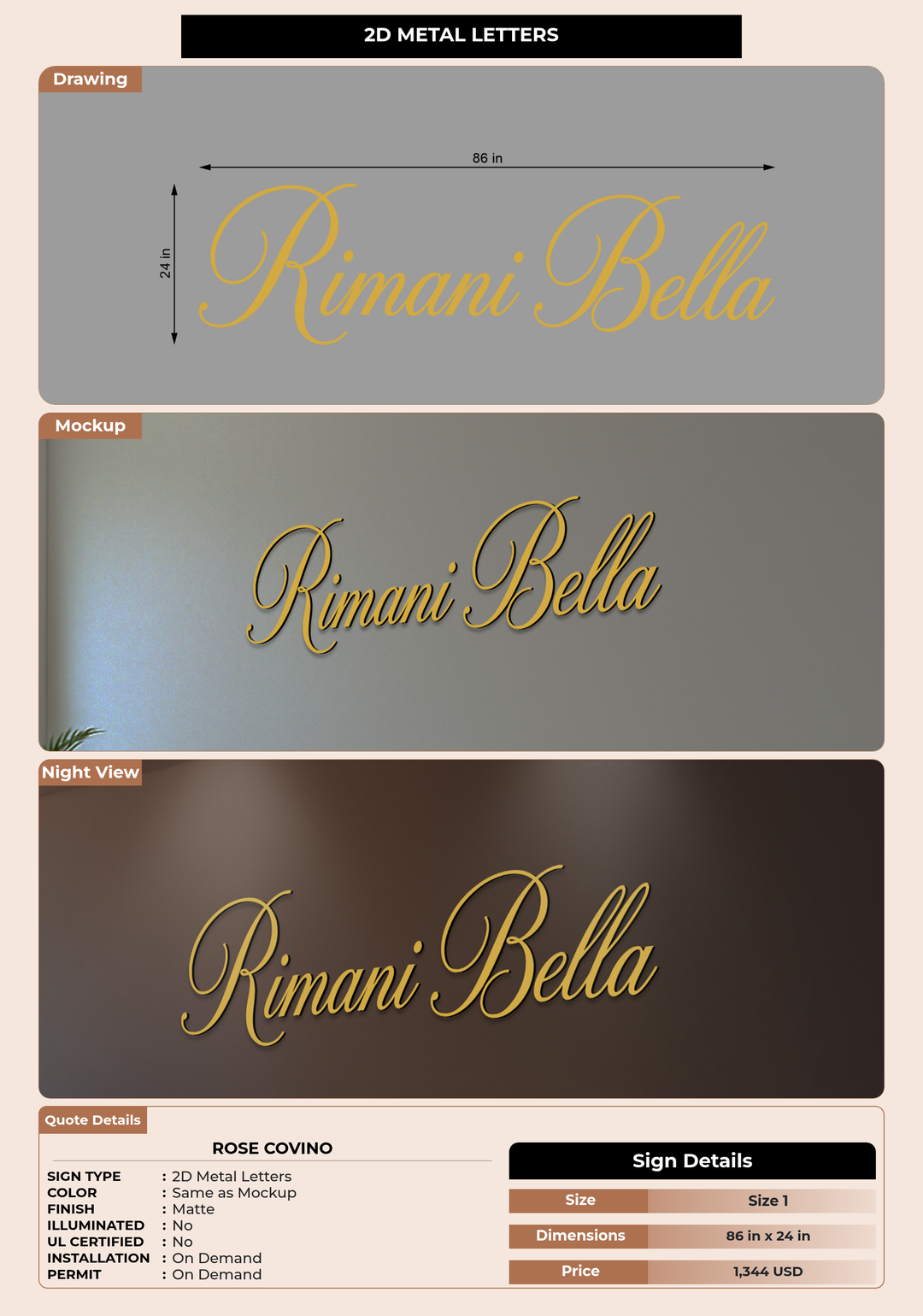 CUSTOM MOCKUP SIGN FOR Rose Covino