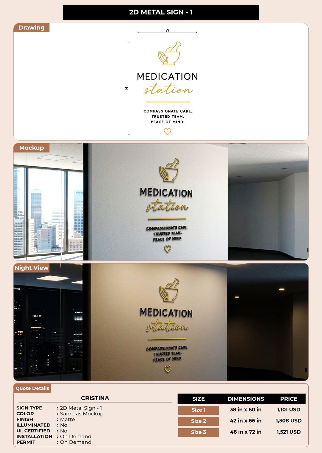 CUSTOM MOCKUP SIGN FOR Cristina