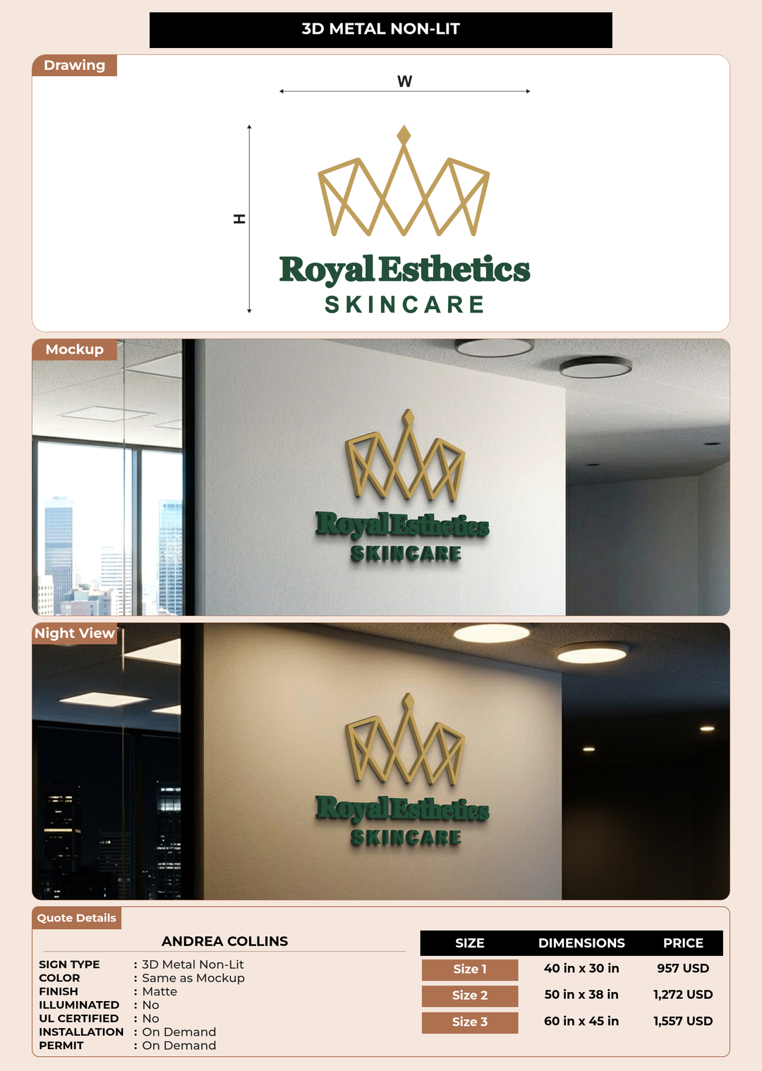 CUSTOM MOCKUP SIGN FOR Andrea Collins