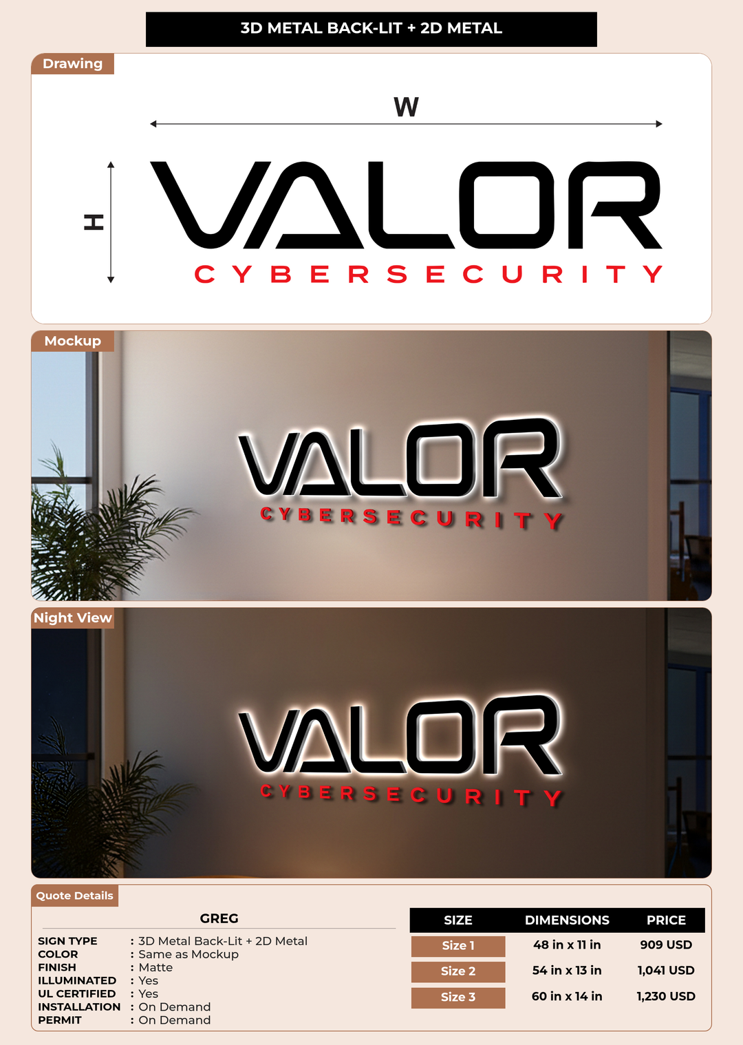 CUSTOM MOCKUP SIGN FOR Greg