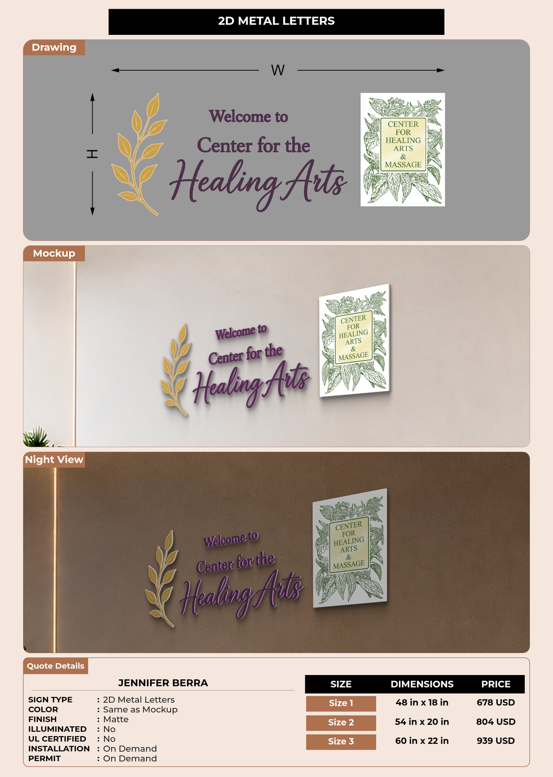 CUSTOM MOCKUP SIGN FOR Jennifer Berra