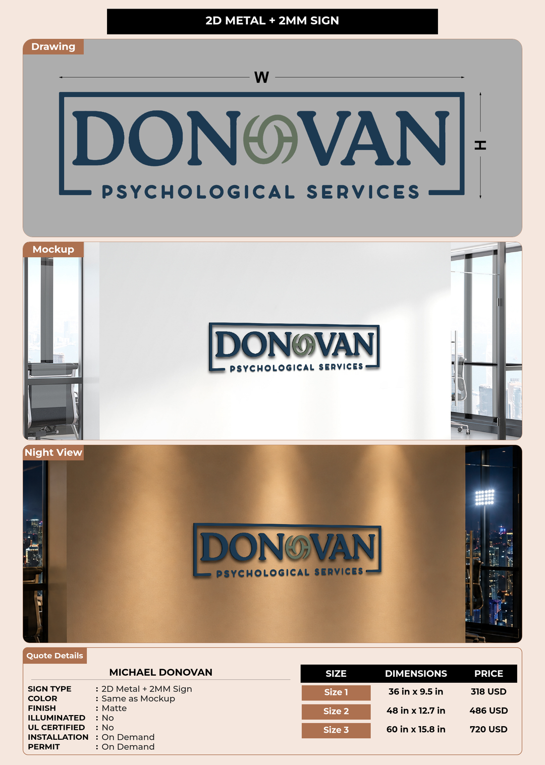 CUSTOM MOCKUP SIGN FOR Michael Donovan