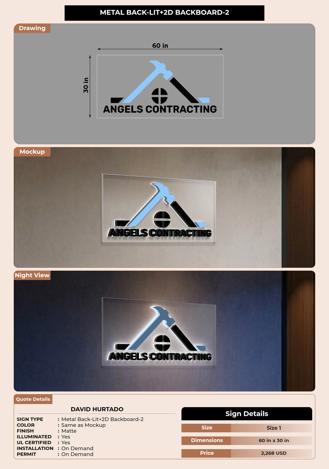CUSTOM MOCKUP SIGN FOR David Hurtado