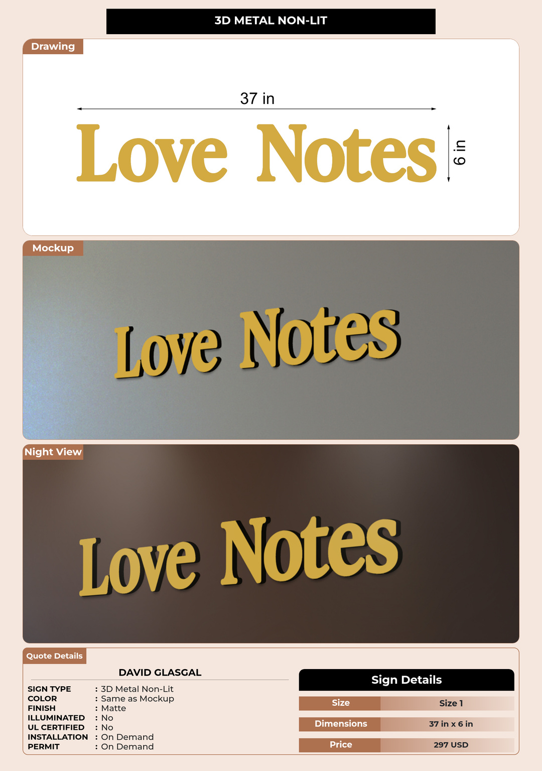 CUSTOM MOCKUP SIGN FOR David Glasgal