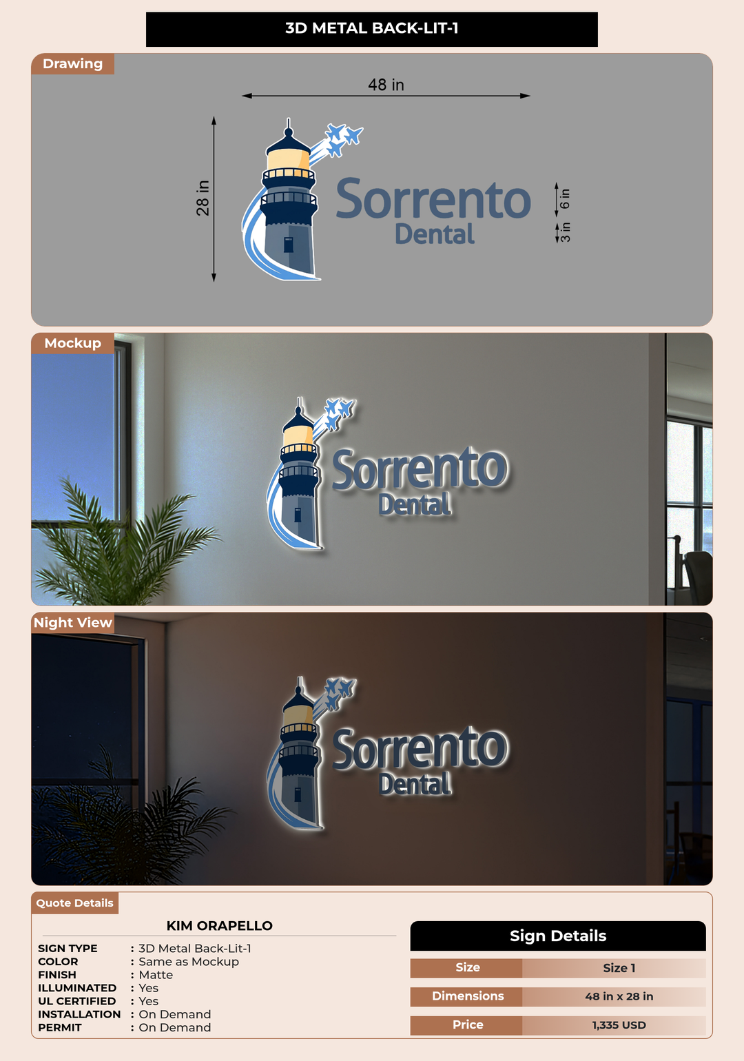 CUSTOM MOCKUP SIGN FOR Kim Orapello