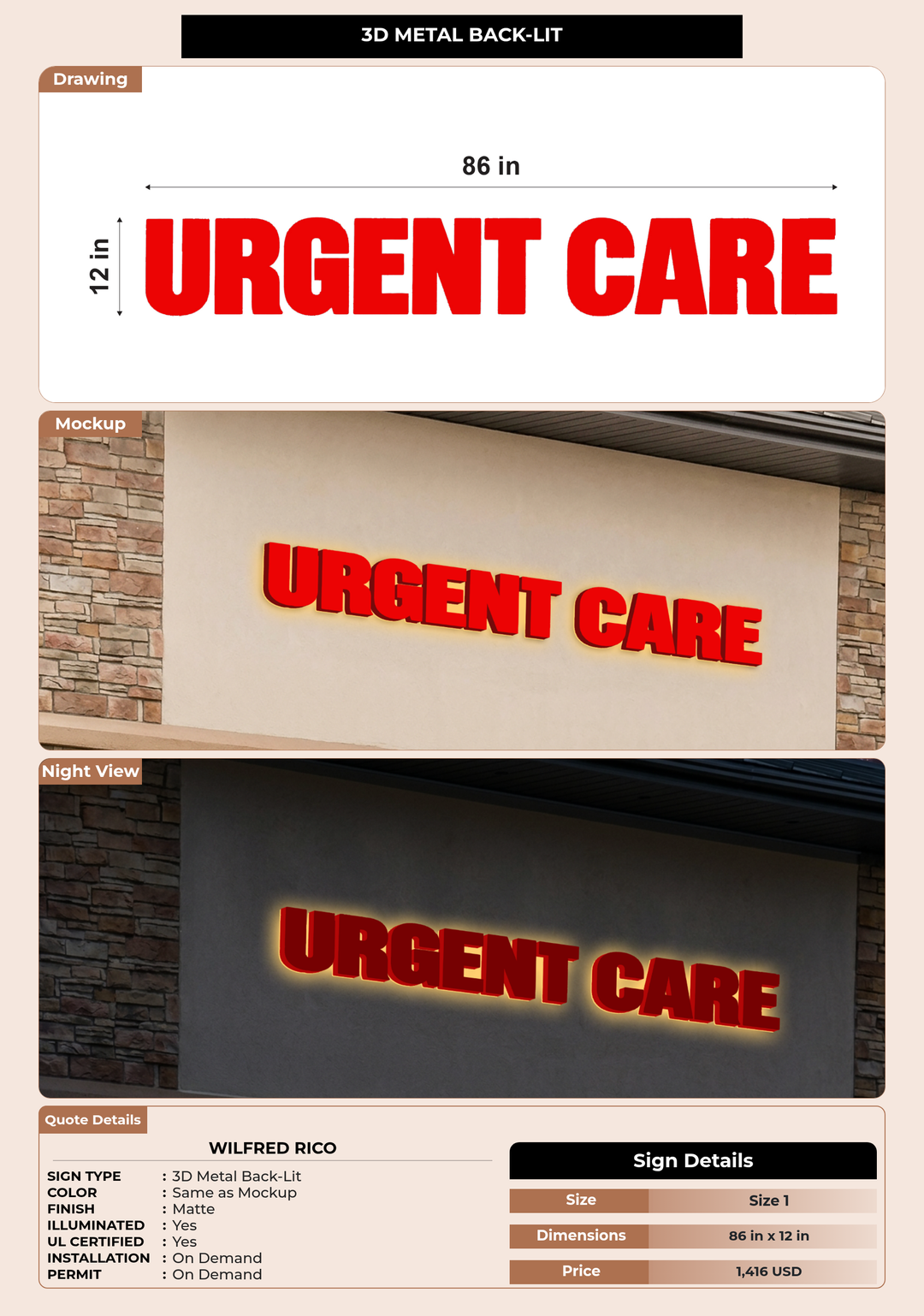 CUSTOM MOCKUP SIGN FOR Wilfred rico