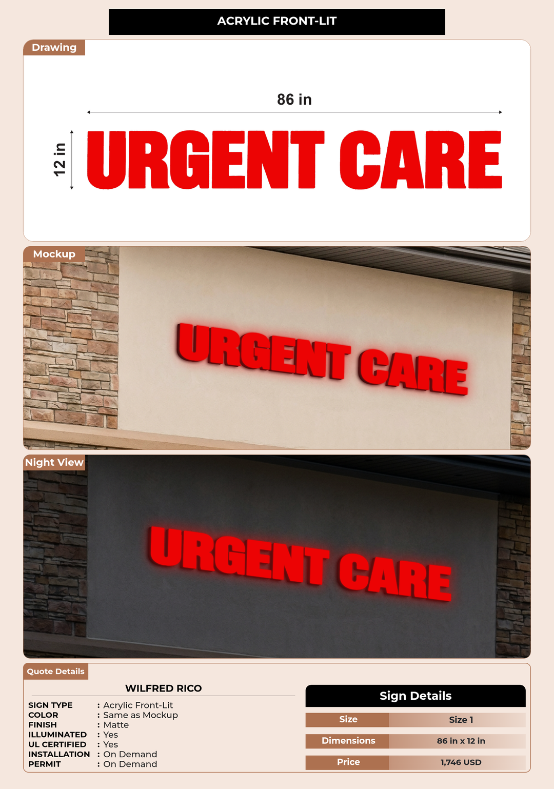 CUSTOM MOCKUP SIGN FOR Wilfred rico