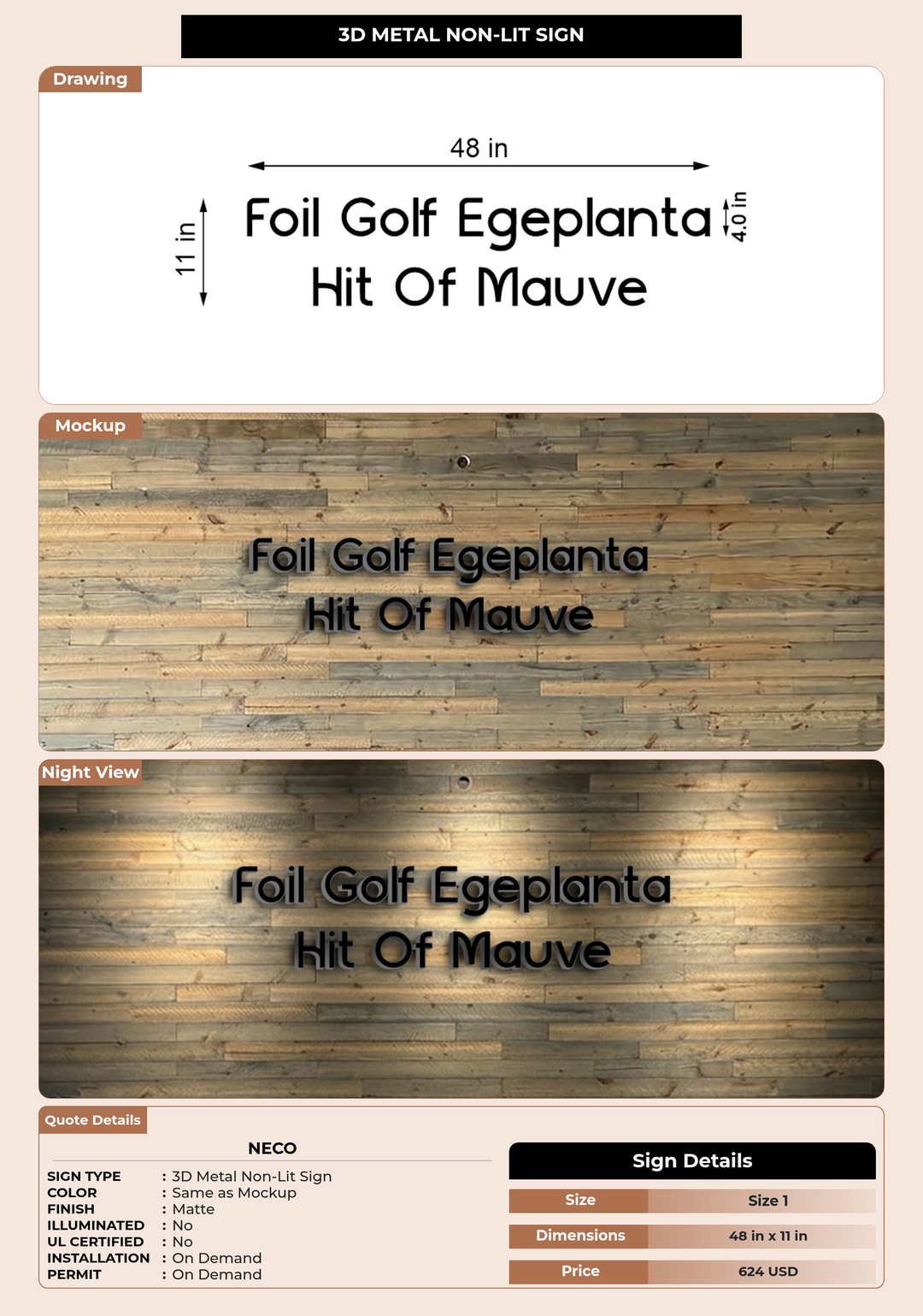 CUSTOM MOCKUP SIGN FOR Neco