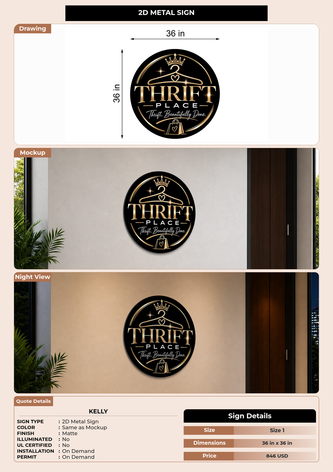 CUSTOM MOCKUP SIGN FOR Kelly