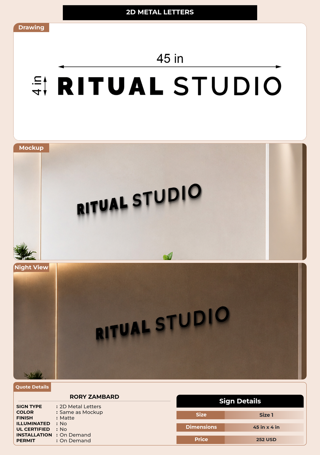 CUSTOM MOCKUP SIGN FOR Rory Zambard