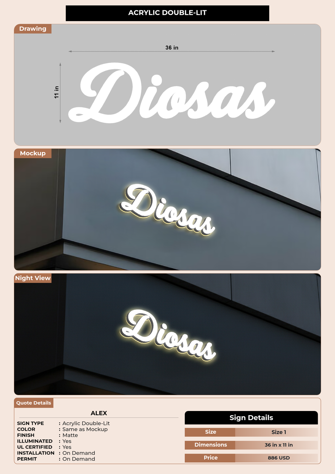 CUSTOM MOCKUP SIGN FOR Alex