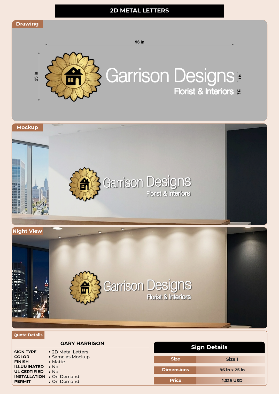 CUSTOM MOCKUP SIGN FOR Gary Harrison