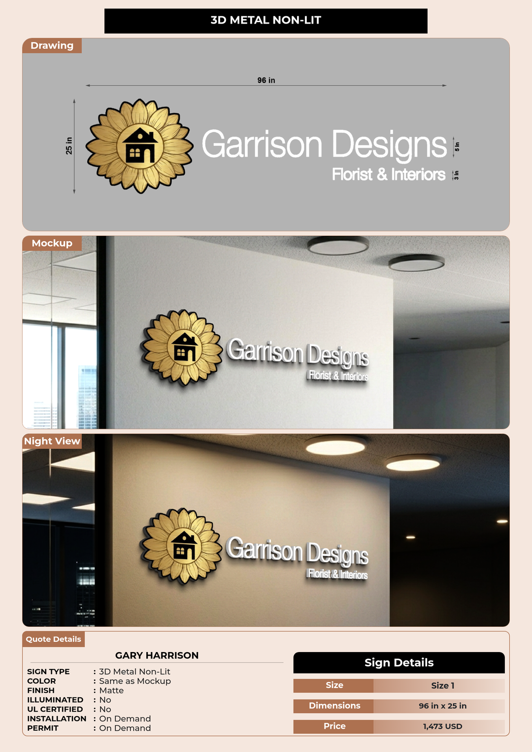 CUSTOM MOCKUP SIGN FOR Gary Harrison