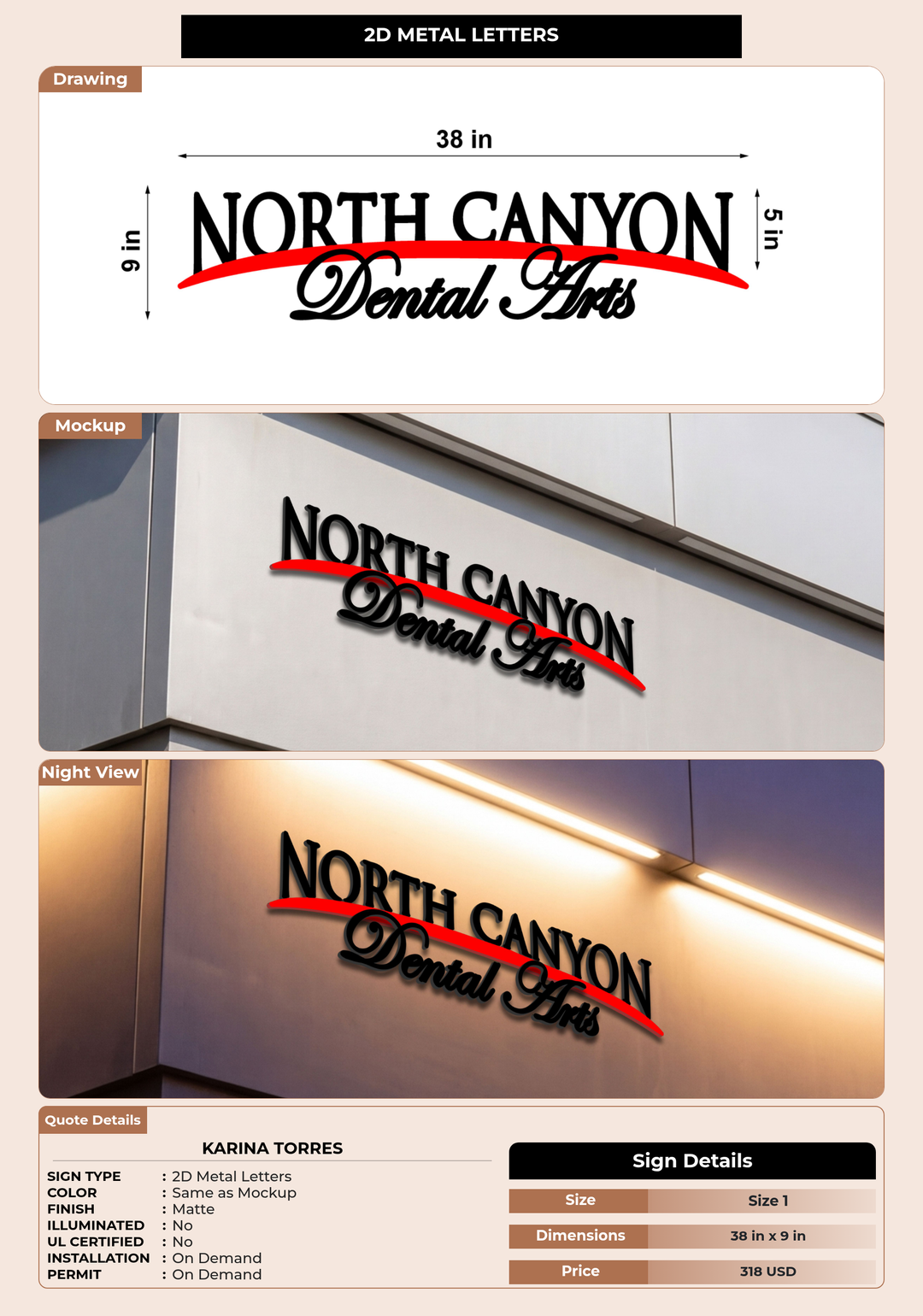 CUSTOM MOCKUP SIGN FOR Karina Torres