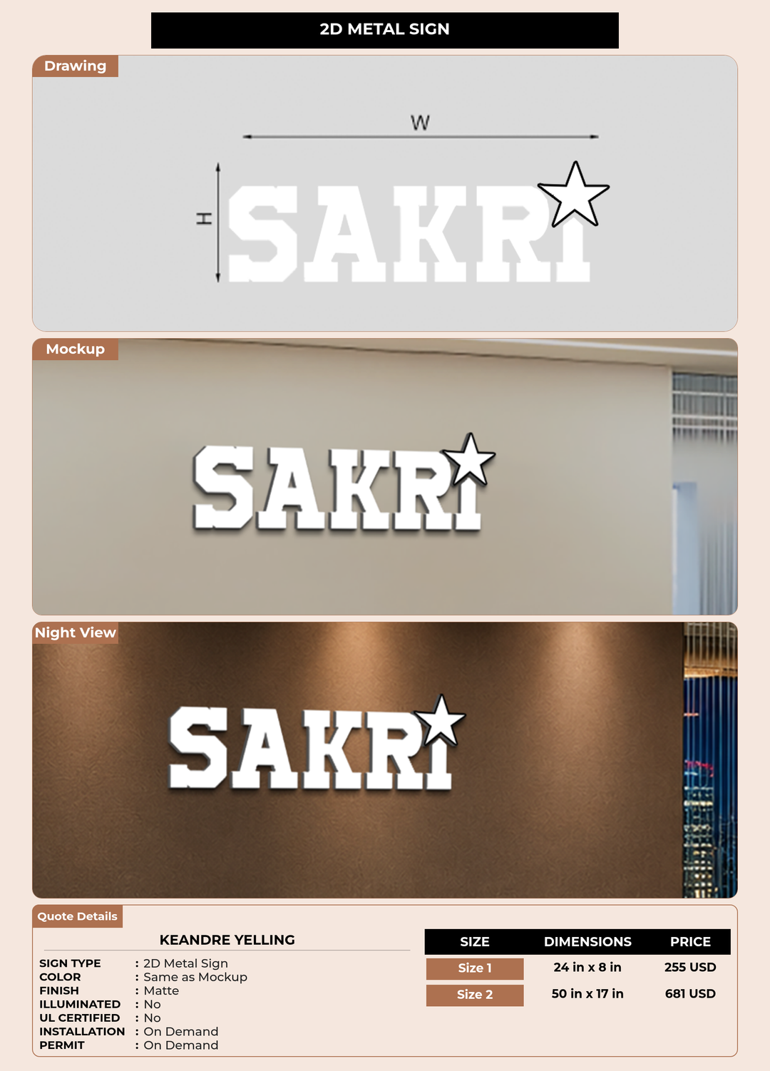CUSTOM MOCKUP SIGN FOR KeAndre Yelling