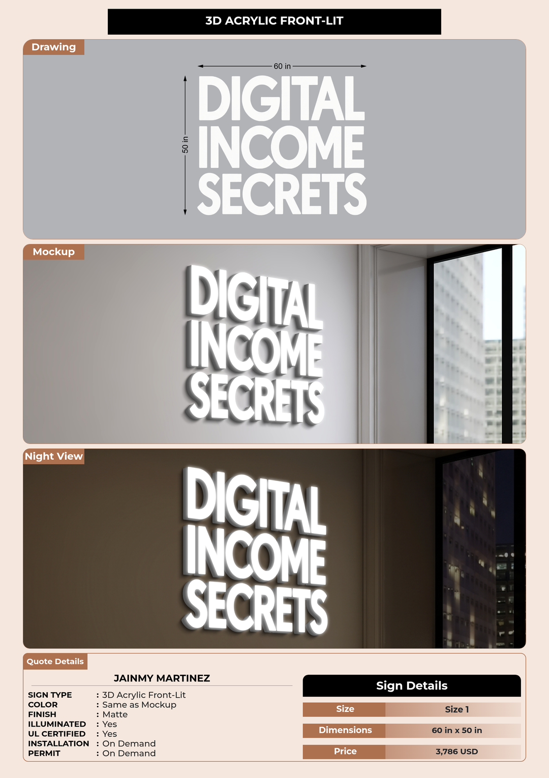 CUSTOM MOCKUP SIGN FOR Jainmy Martinez