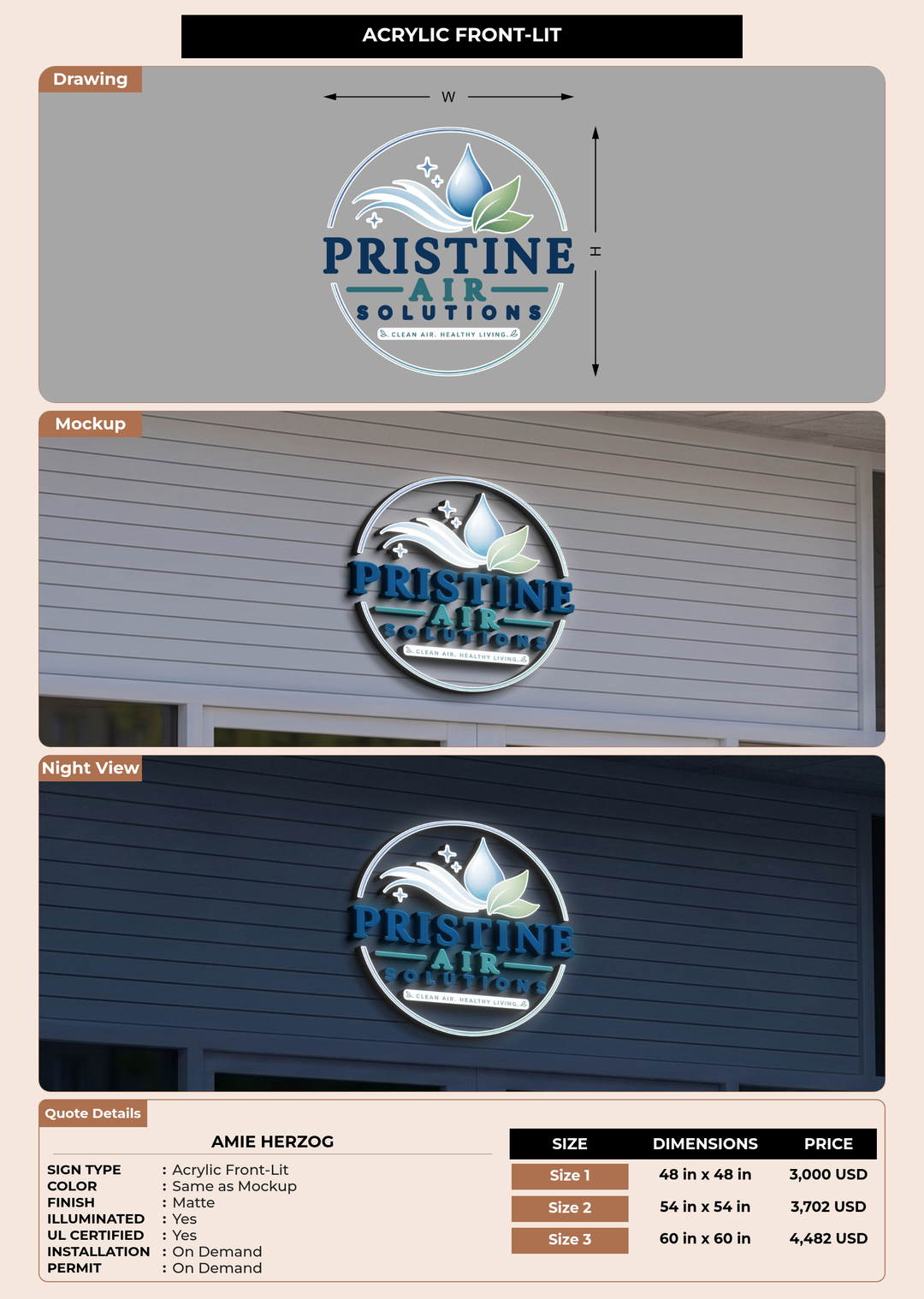CUSTOM MOCKUP SIGN FOR Amie Herzog