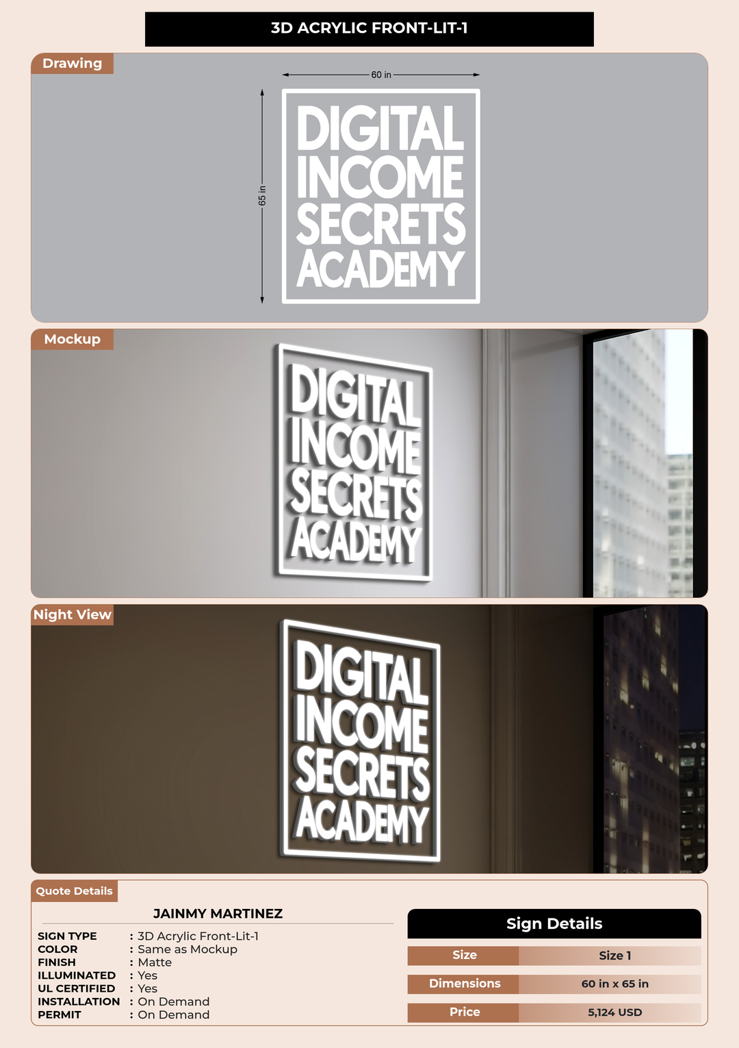 CUSTOM MOCKUP SIGN FOR Jainmy Martinez