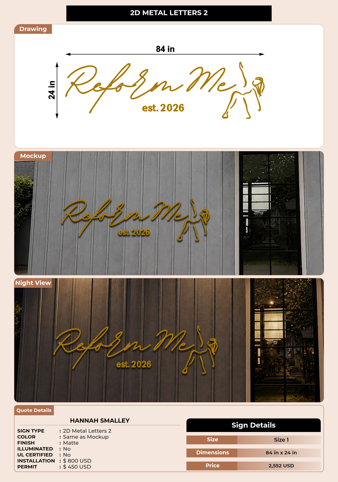 CUSTOM MOCKUP SIGN FOR Hannah Smalley