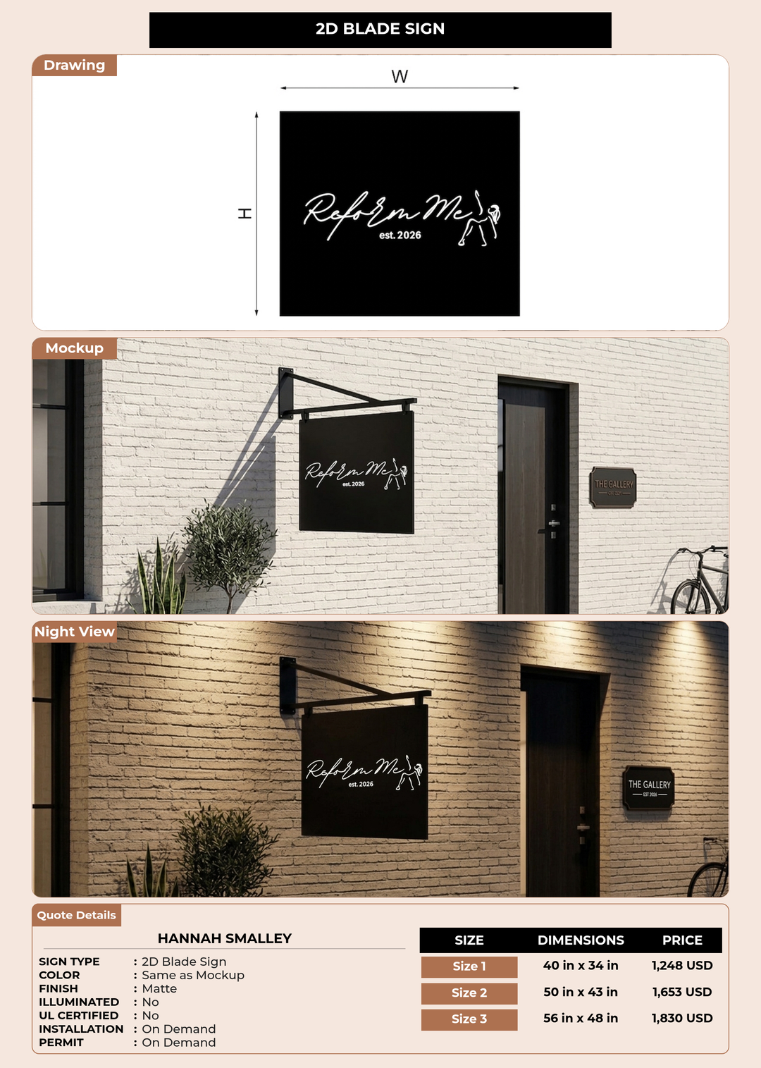CUSTOM MOCKUP SIGN FOR Hannah Smalley