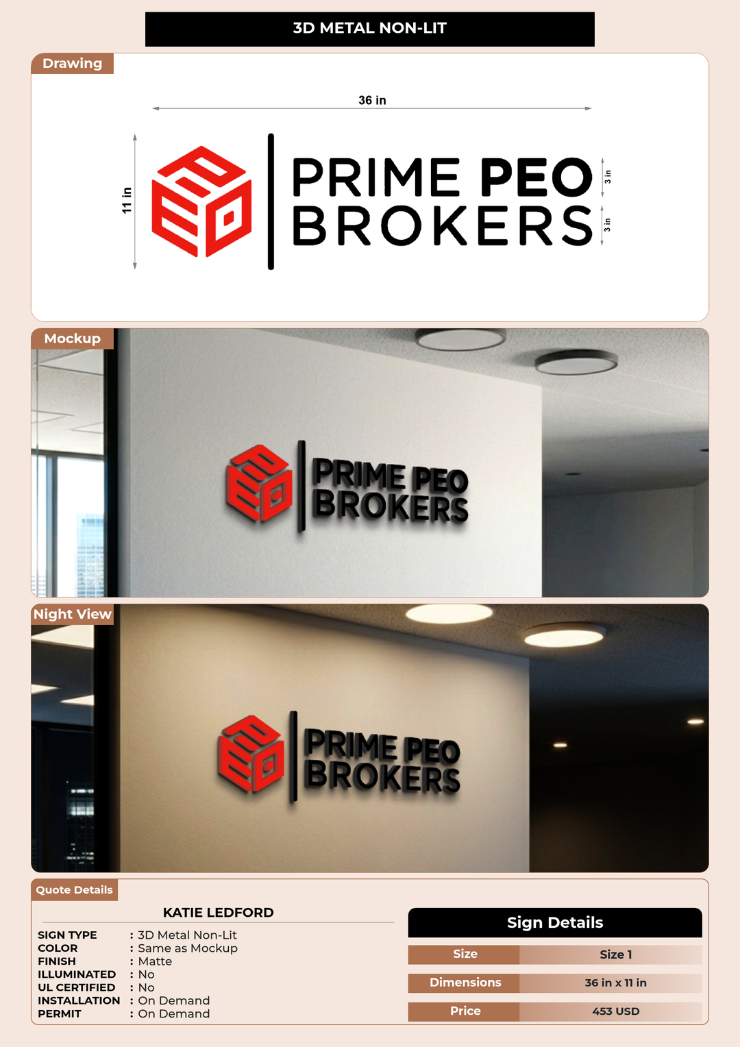 CUSTOM MOCKUP SIGN FOR Katie Ledford