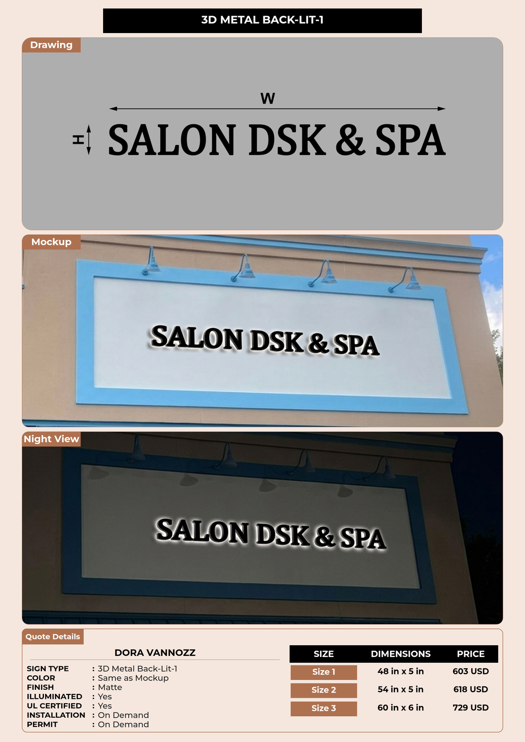CUSTOM MOCKUP SIGN FOR Dora vannozz