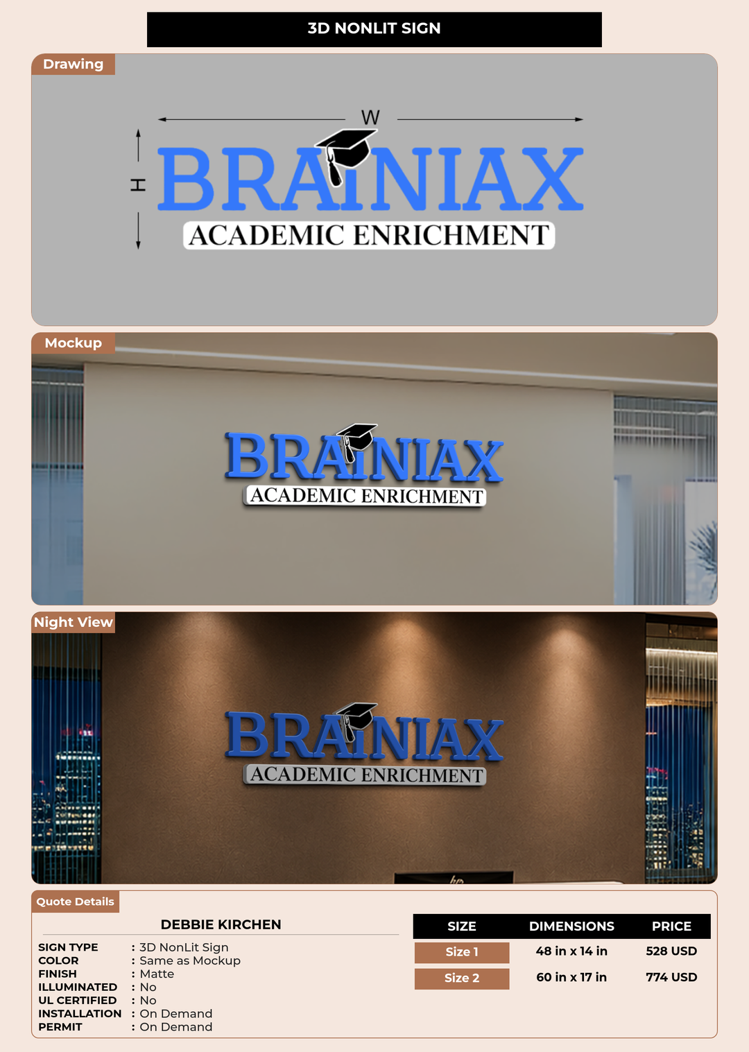 CUSTOM MOCKUP SIGN FOR Debbie Kirchen