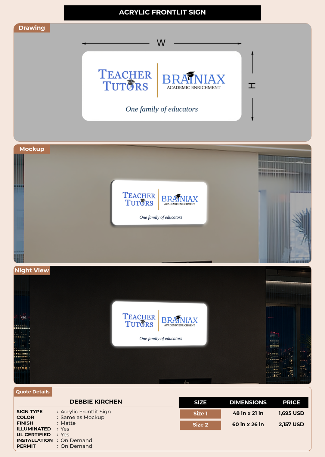 CUSTOM MOCKUP SIGN FOR Debbie Kirchen