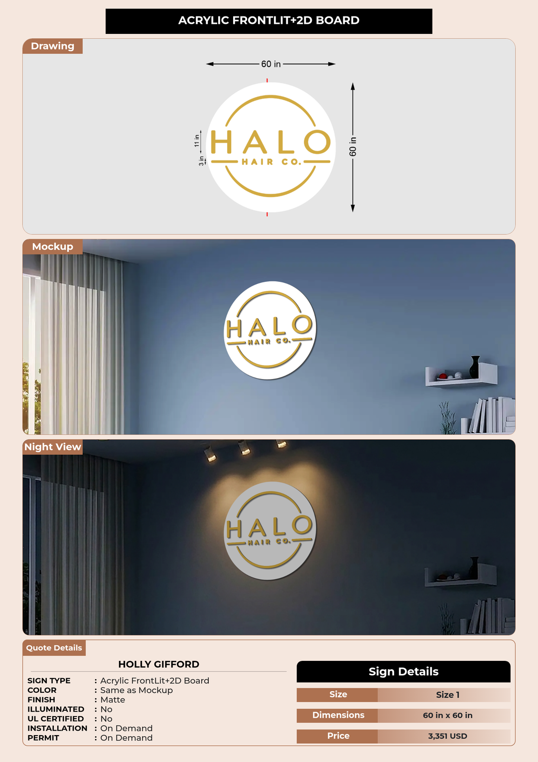 CUSTOM MOCKUP SIGN FOR Holly Gifford