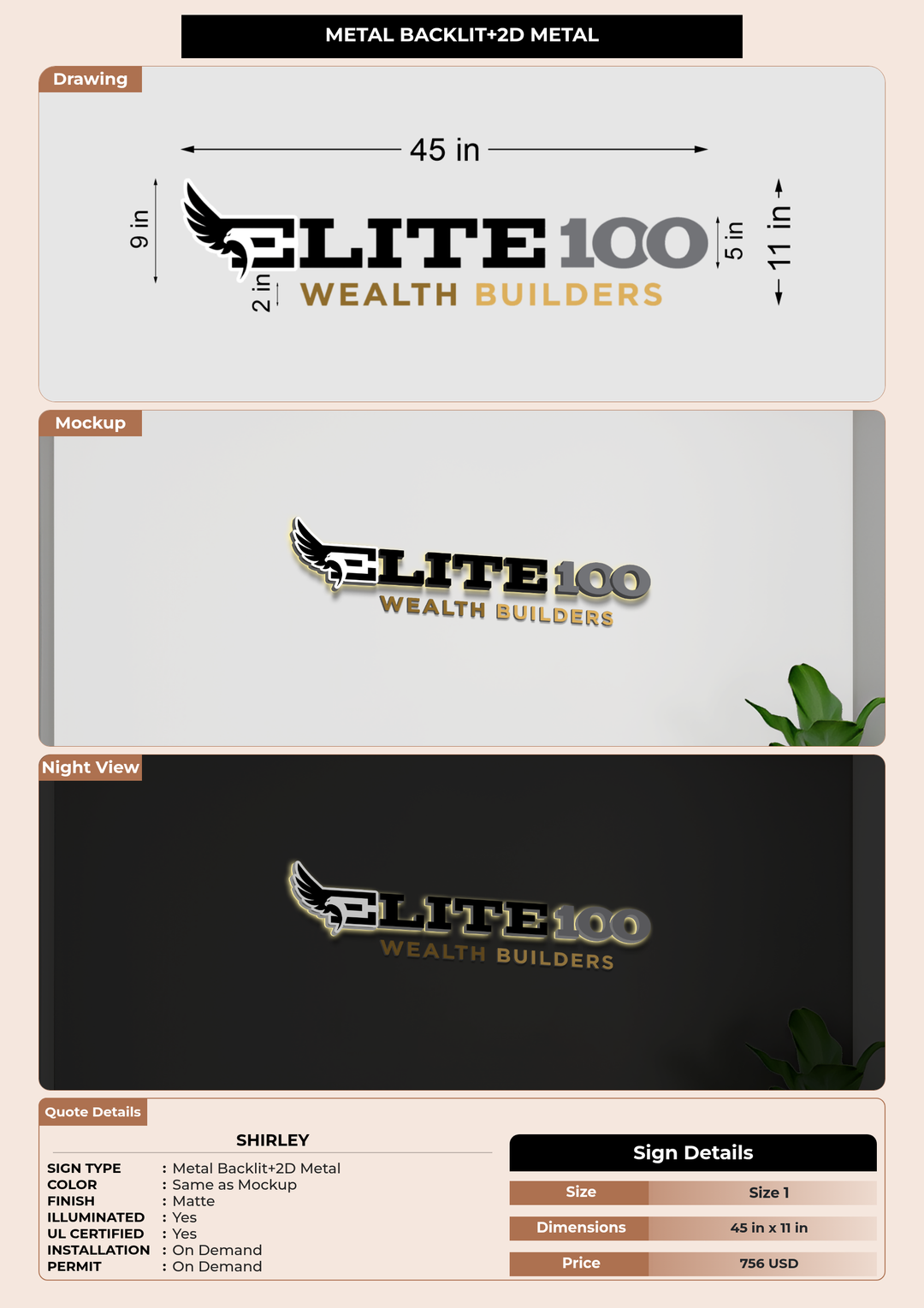 CUSTOM MOCKUP SIGN FOR Shirley