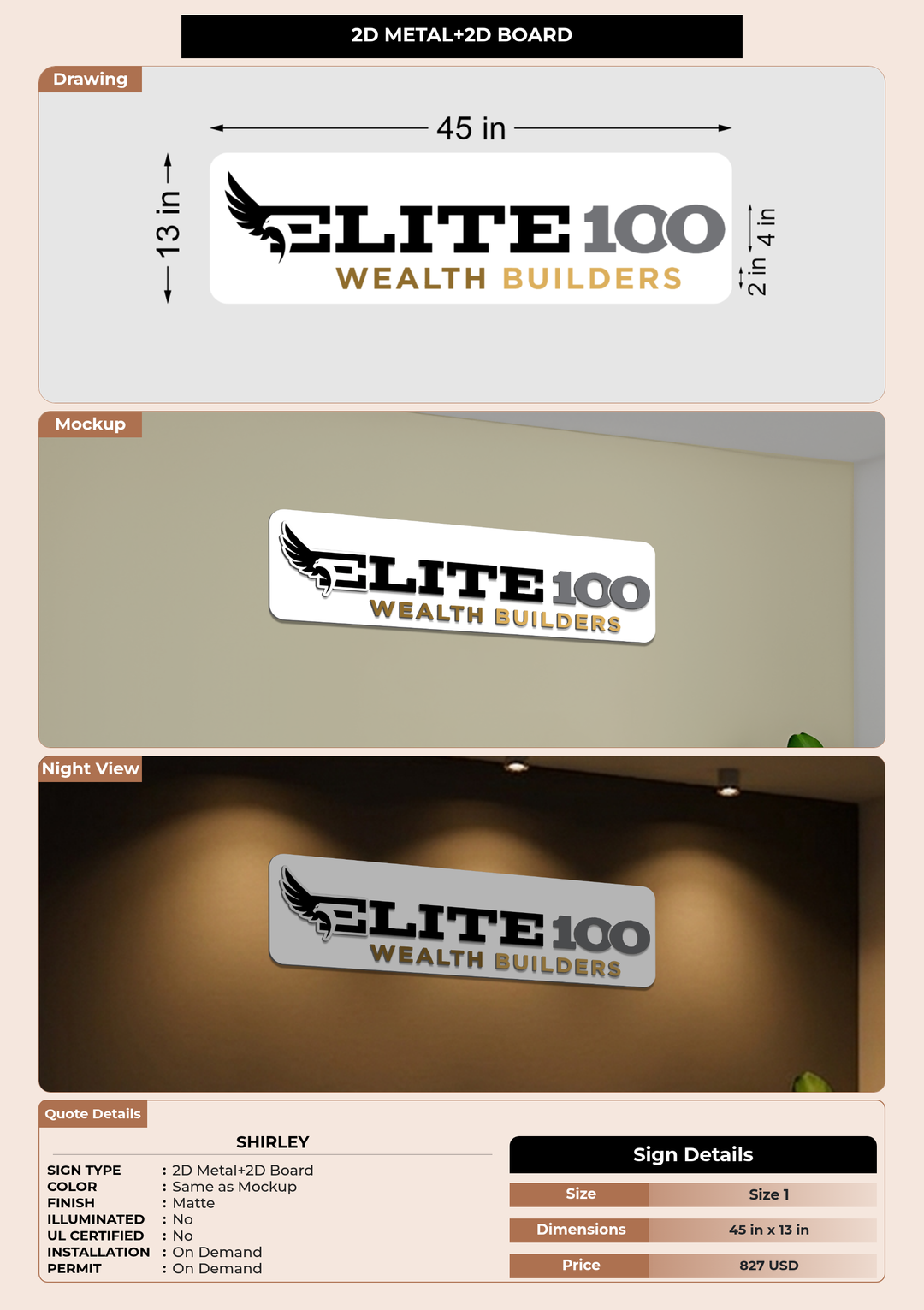 CUSTOM MOCKUP SIGN FOR Shirley