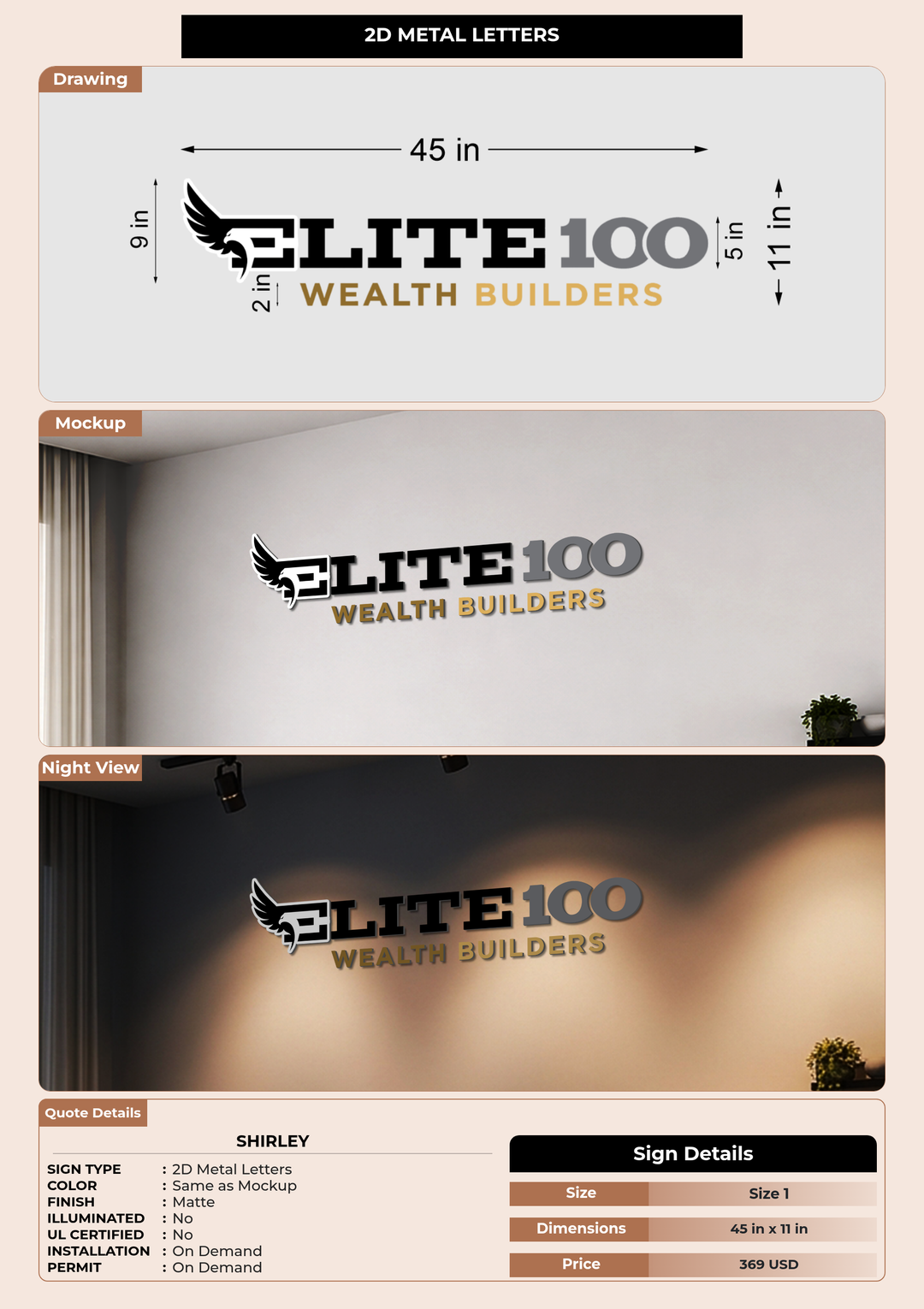 CUSTOM MOCKUP SIGN FOR Shirley