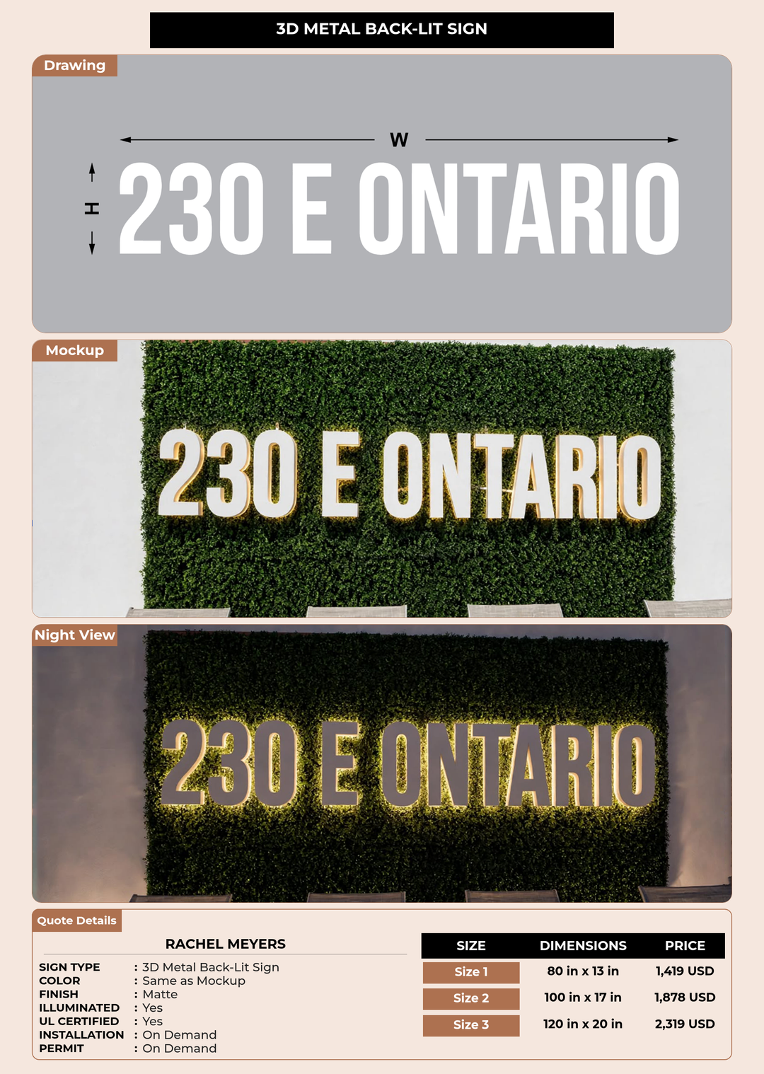 CUSTOM MOCKUP SIGN FOR Rachel Meyers