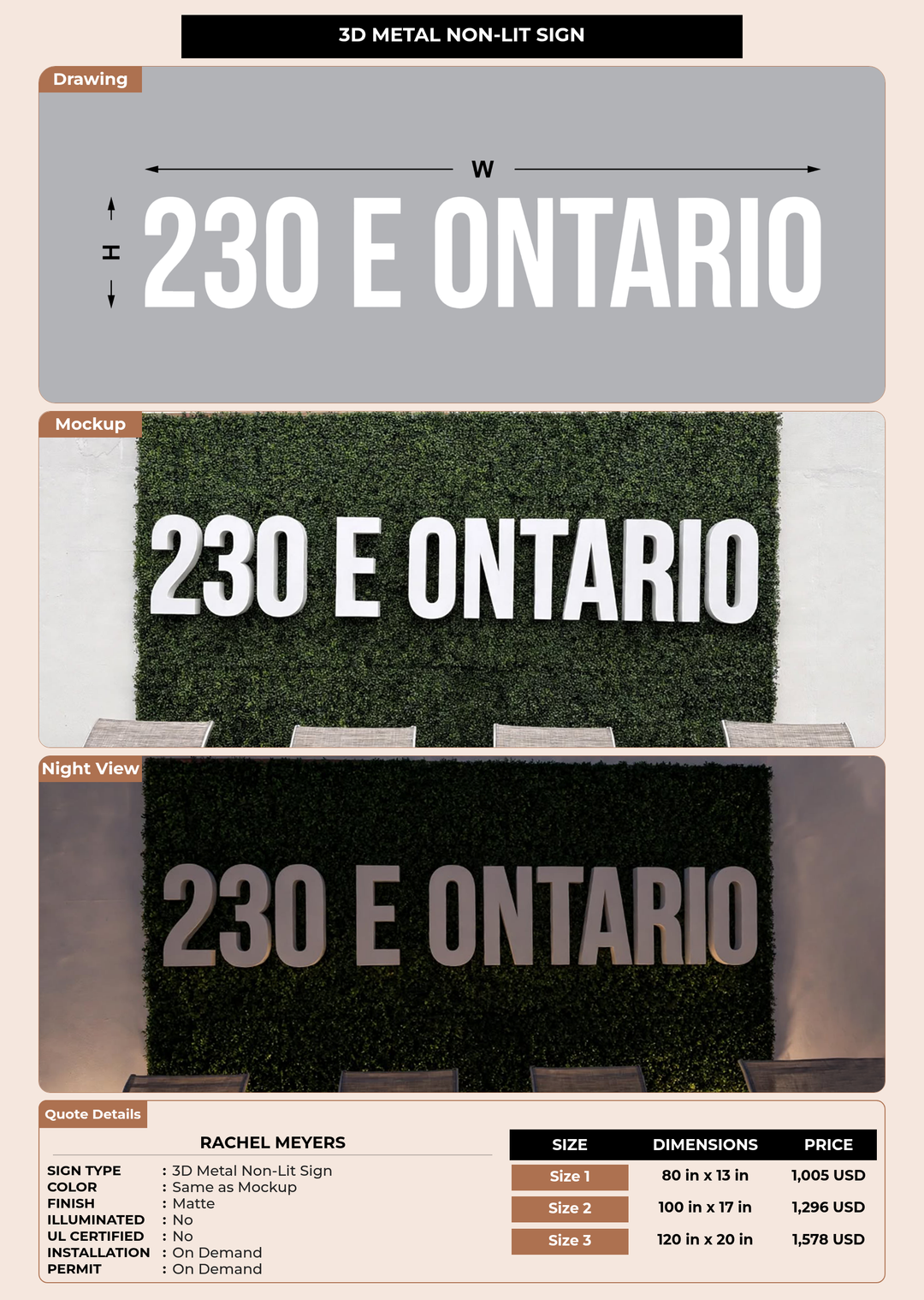 CUSTOM MOCKUP SIGN FOR Rachel Meyers