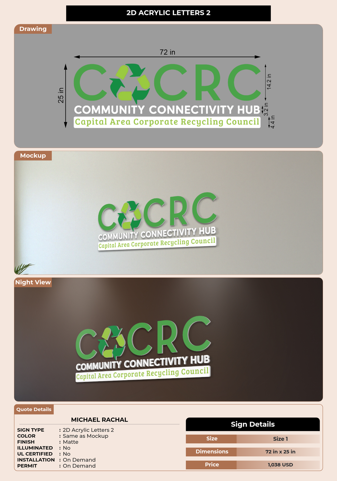 CUSTOM MOCKUP SIGN FOR Michael Rachal
