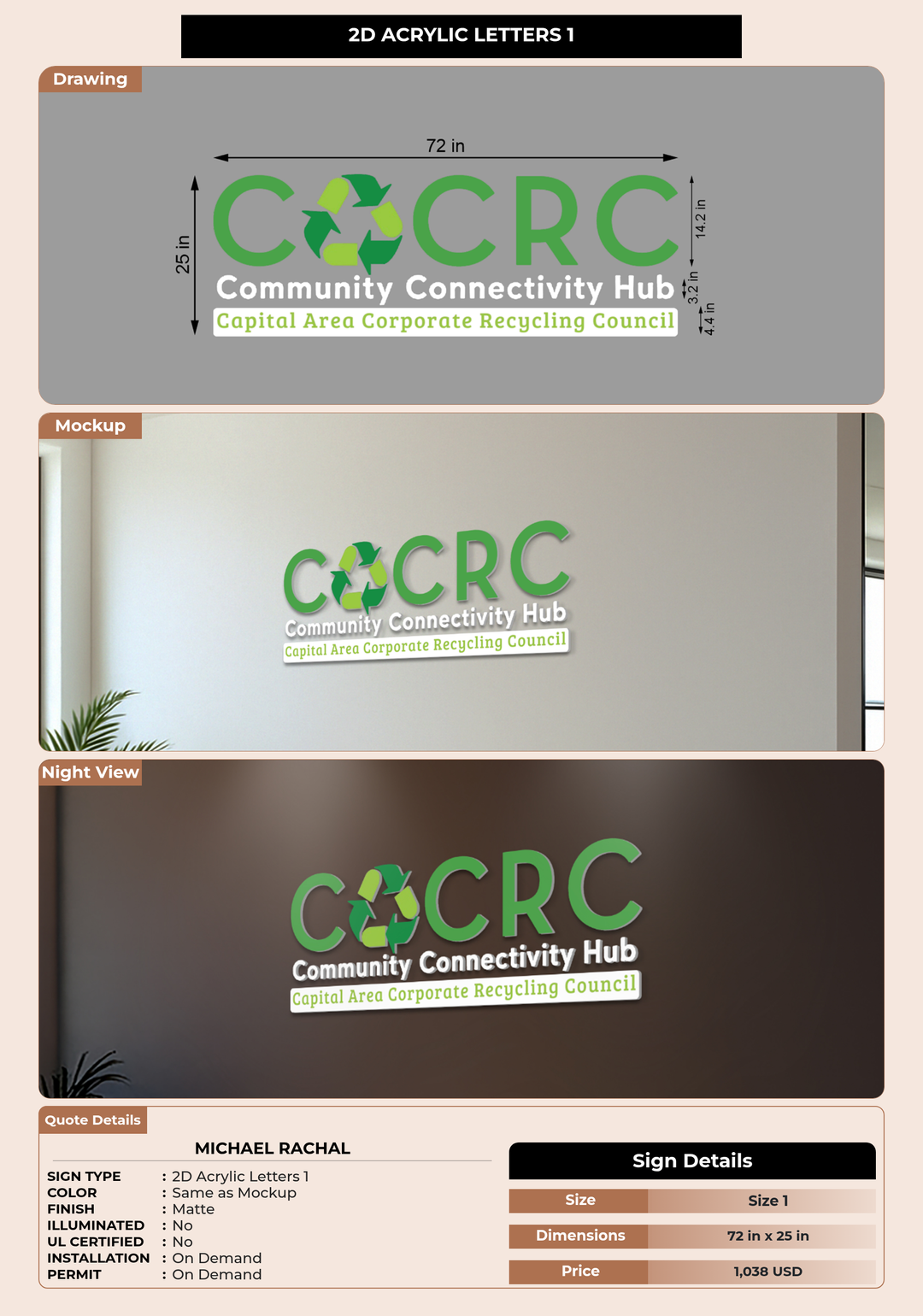 CUSTOM MOCKUP SIGN FOR Michael Rachal