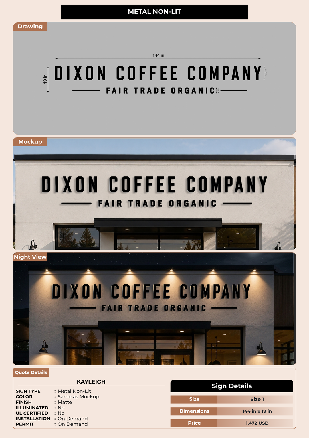 CUSTOM MOCKUP SIGN FOR Kayleigh
