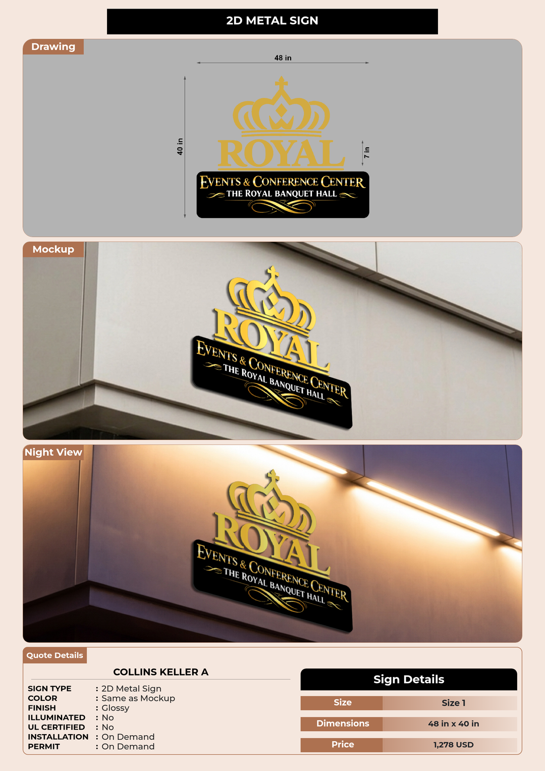 CUSTOM MOCKUP SIGN FOR Collins Keller A