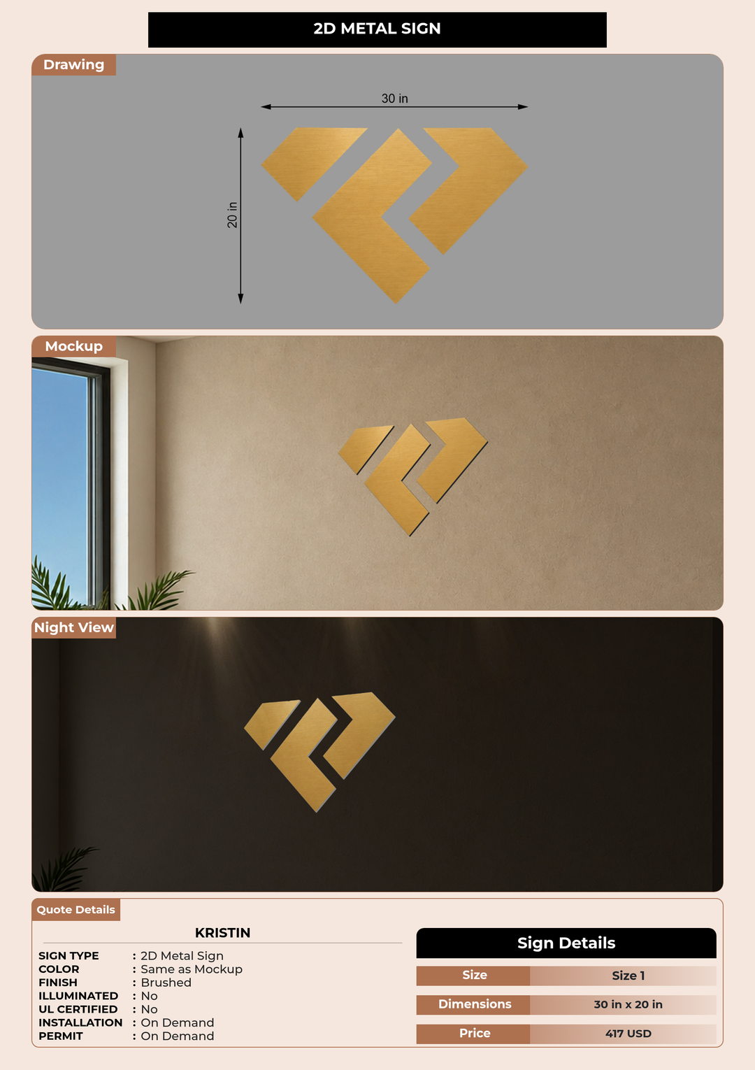 CUSTOM MOCKUP SIGN FOR Kristin