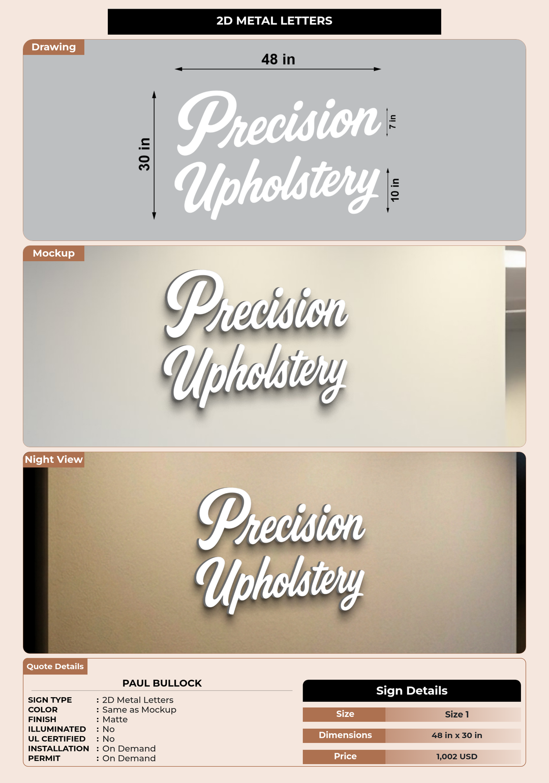 CUSTOM MOCKUP SIGN FOR Paul bullock